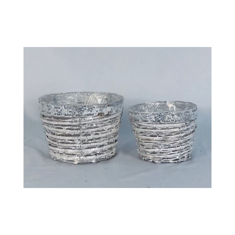 2-Piece-Rattan-Round-Planter 2 Piece Rattan Round Planter - Image 1