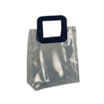 Clear bag with leather handle