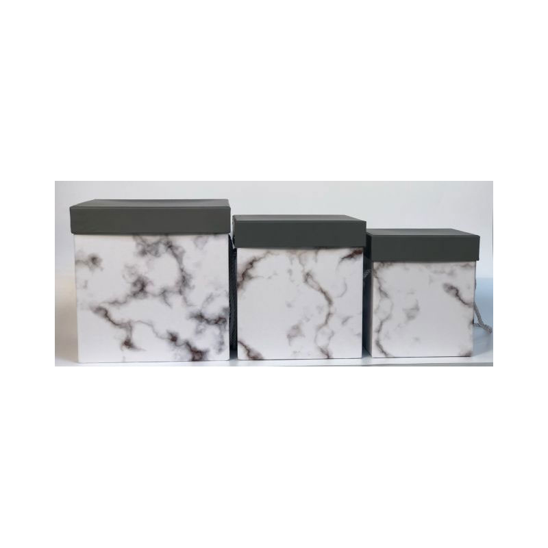 BOX26K 3 Piece Square Marble Box - Image 1