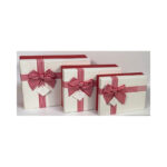 3 Piece Rectangle Box With Bow