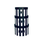3 piece Flat cylinder striped box