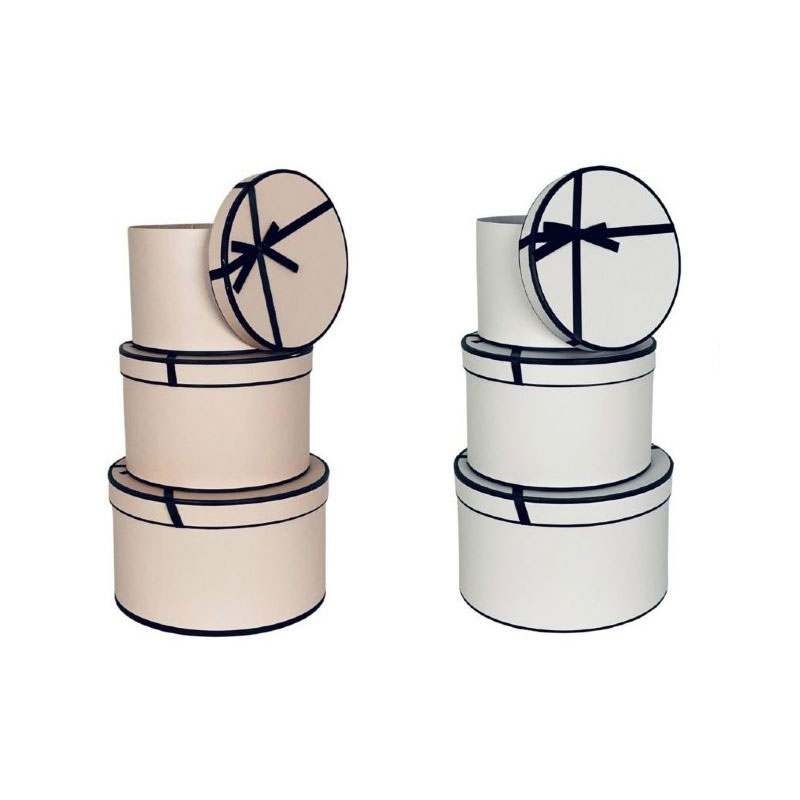 BOX47A-PK 3 piece Round cylinder box with border - Image 1
