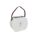 Handbag oval with leather