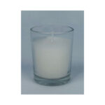 V-shaped votive with candle