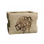 Square planter with Love