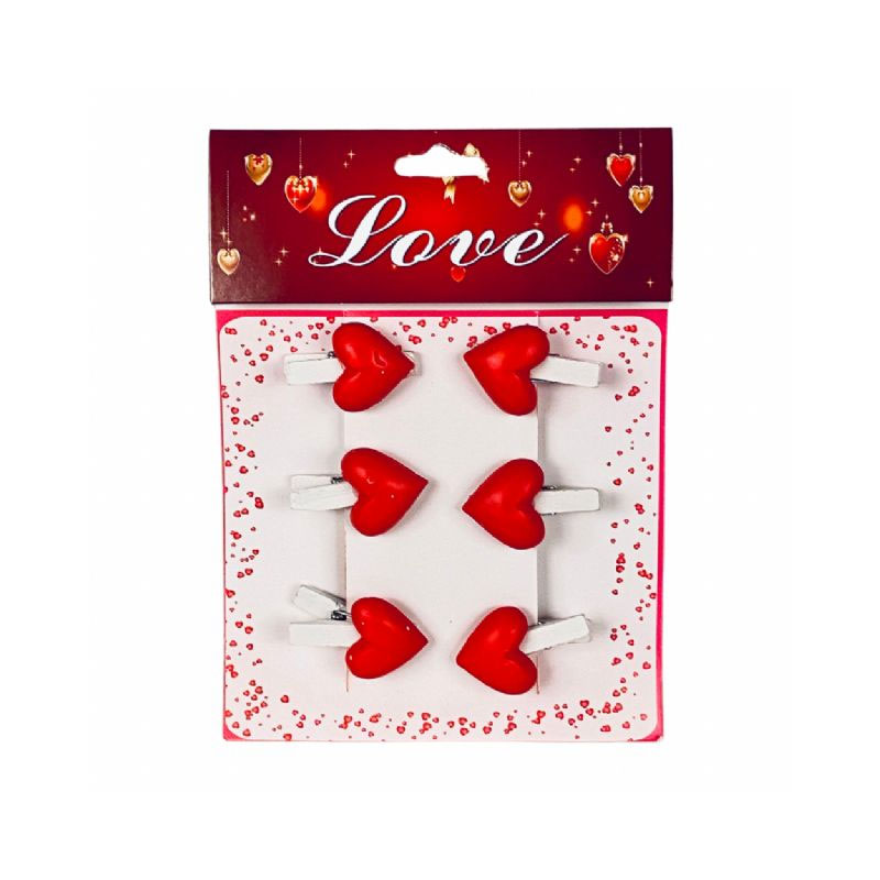 CRA23C 6 Piece heart plain peg - Image 1