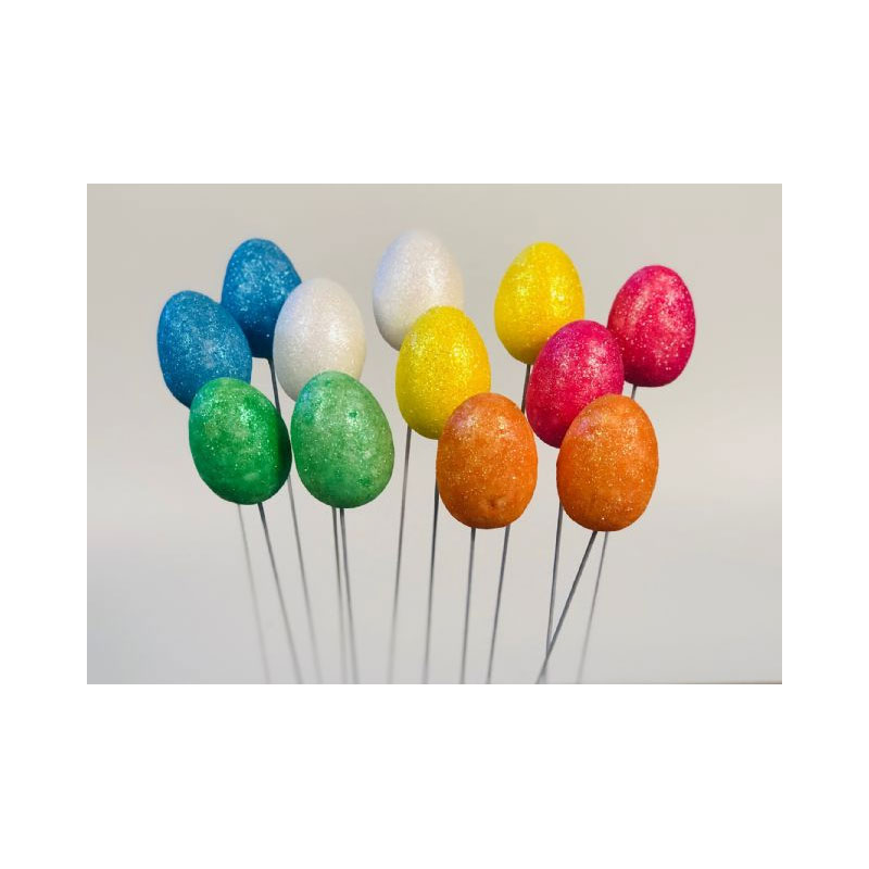 EAS17 Glitter Egg On Wire - Image 1