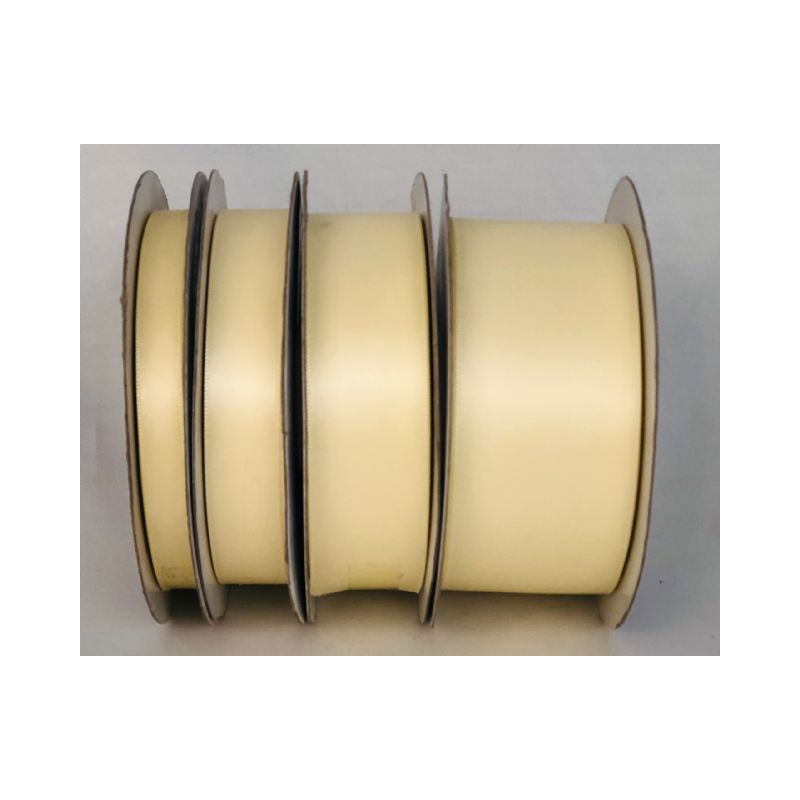 RIB17-CR Cream Satin - Double Sided - Image 1