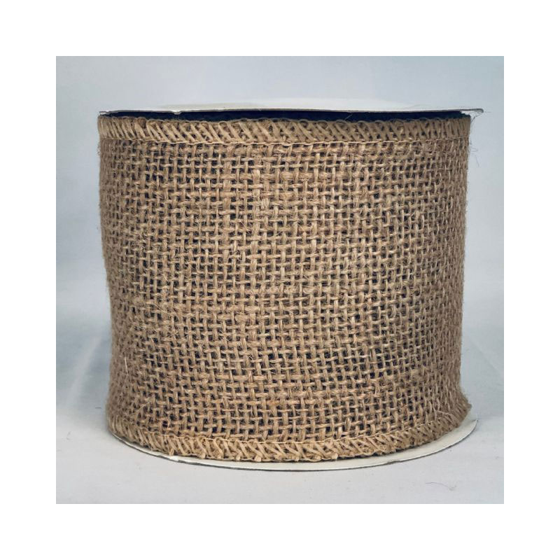 RIB18G Beige hessian ribbon - Image 1