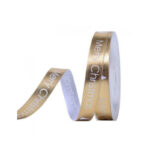 Merry xmas satin foil gold ribbon