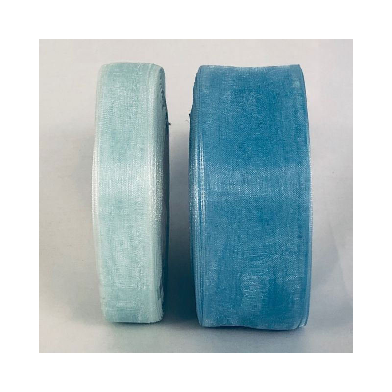 RIB42M-BB Baby Blue Organza Ribbon - Image 1
