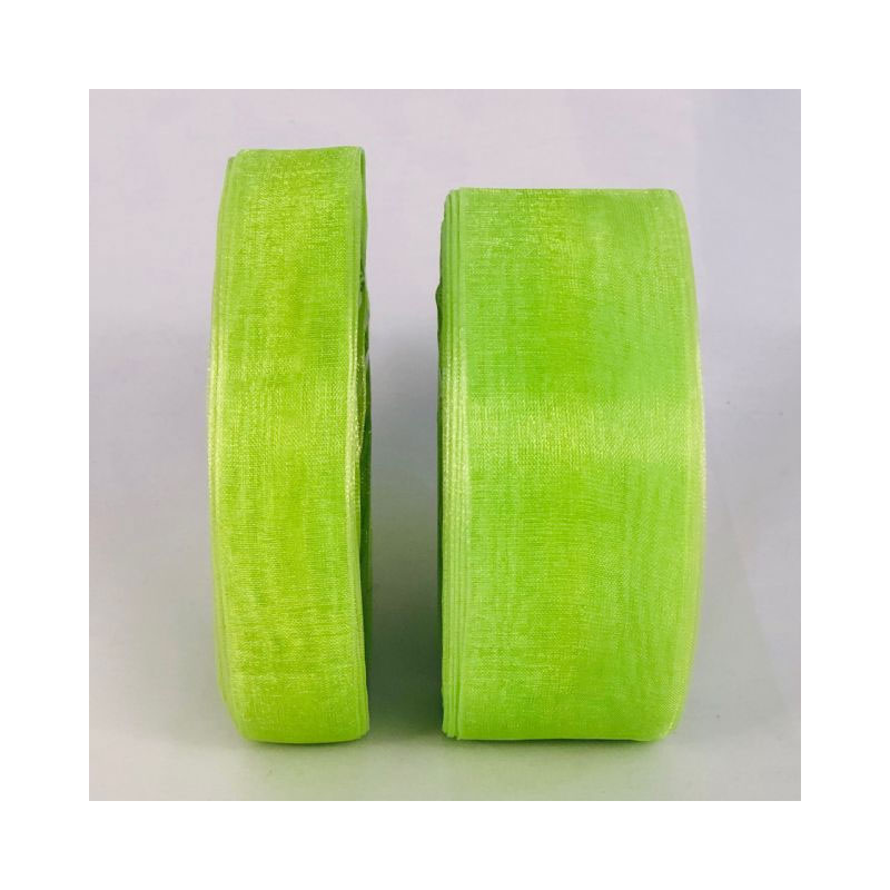 RIB42M-LI Lime Organza Ribbon - Image 1