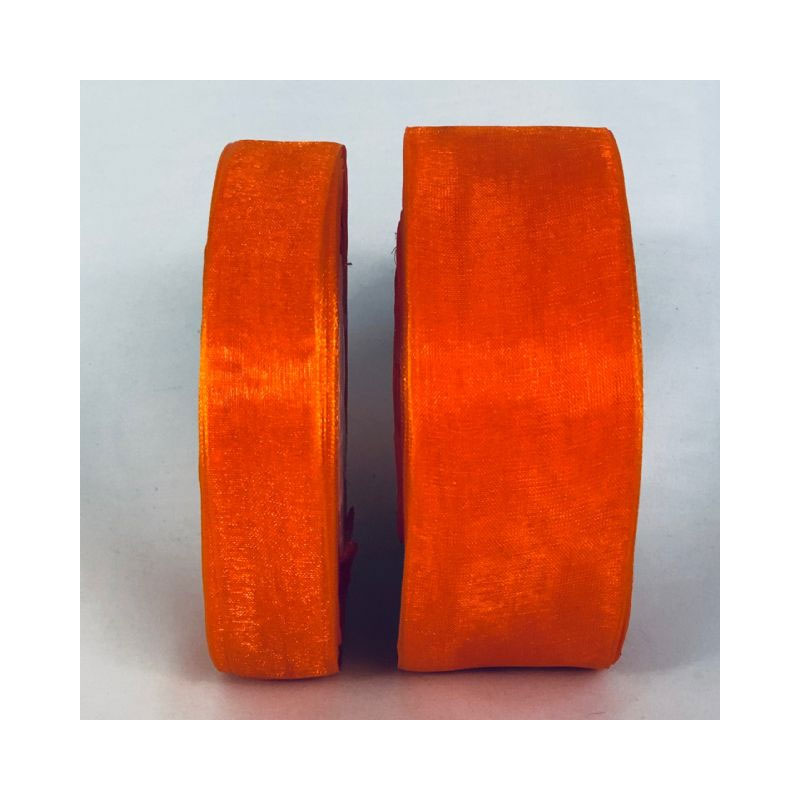 RIB42M-OR Orange Organza Ribbon - Image 1