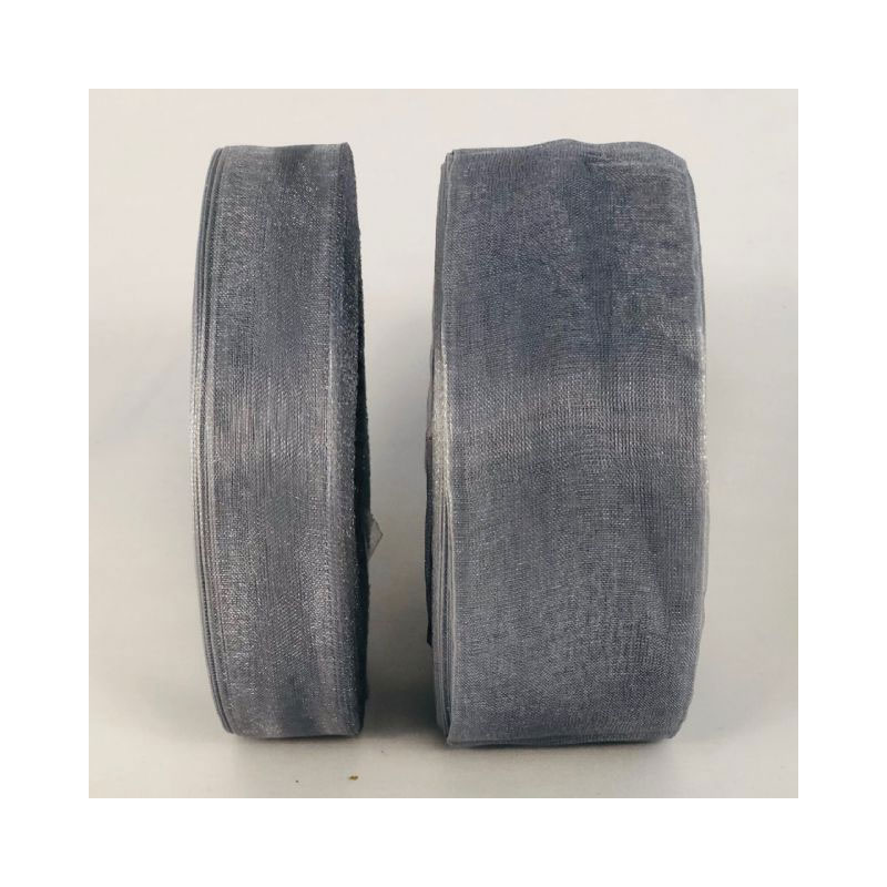 RIB42M-SI Silver Organza Ribbon - Image 1