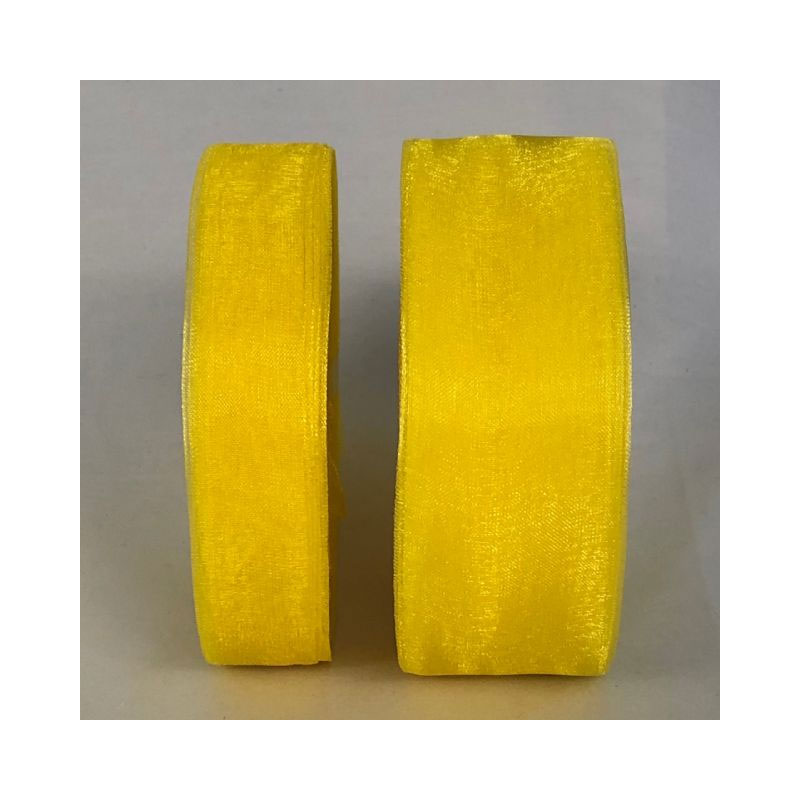 RIB42M-YE Yellow Organza Ribbon - Image 1