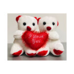 Twin Teddies Holding A Heart