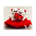 Twin Teddies Holding A Heart