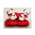 Twin Teddies Holding A Rose Heart