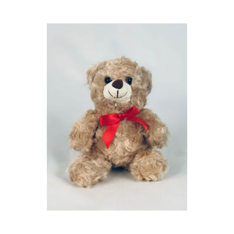 TED2-01 Fluffy teddy bear with a bow - Image 1