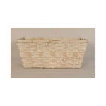 White Wash Rectangle Planter Basket