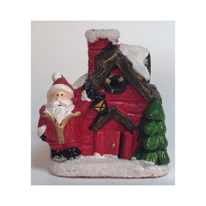 XMA17D Ceramic Christmas Cottage With Lights - Image 1