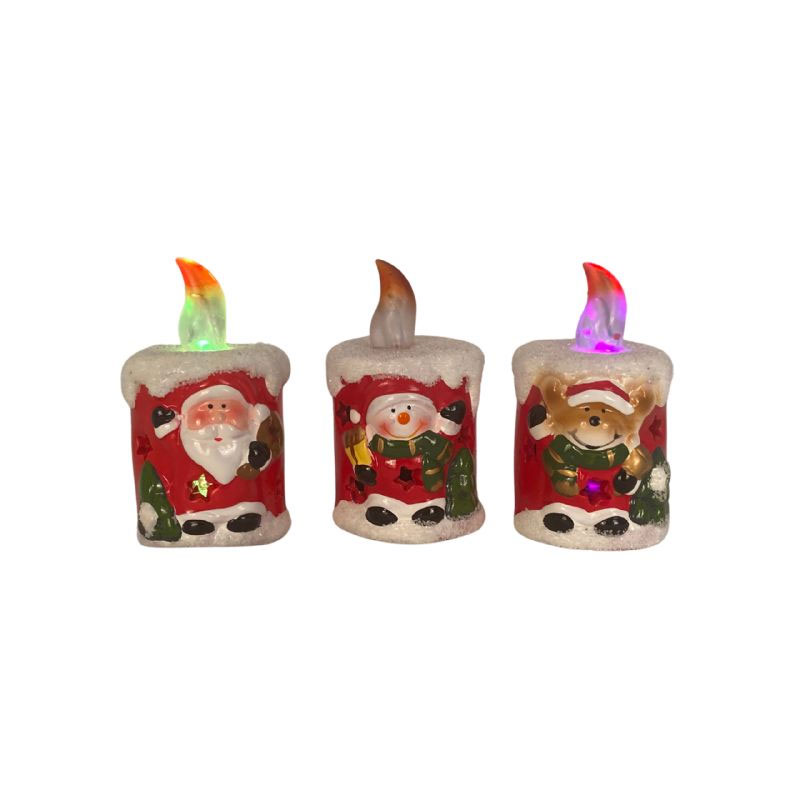 XMA17P Deco ceramic candle with light - Image 1