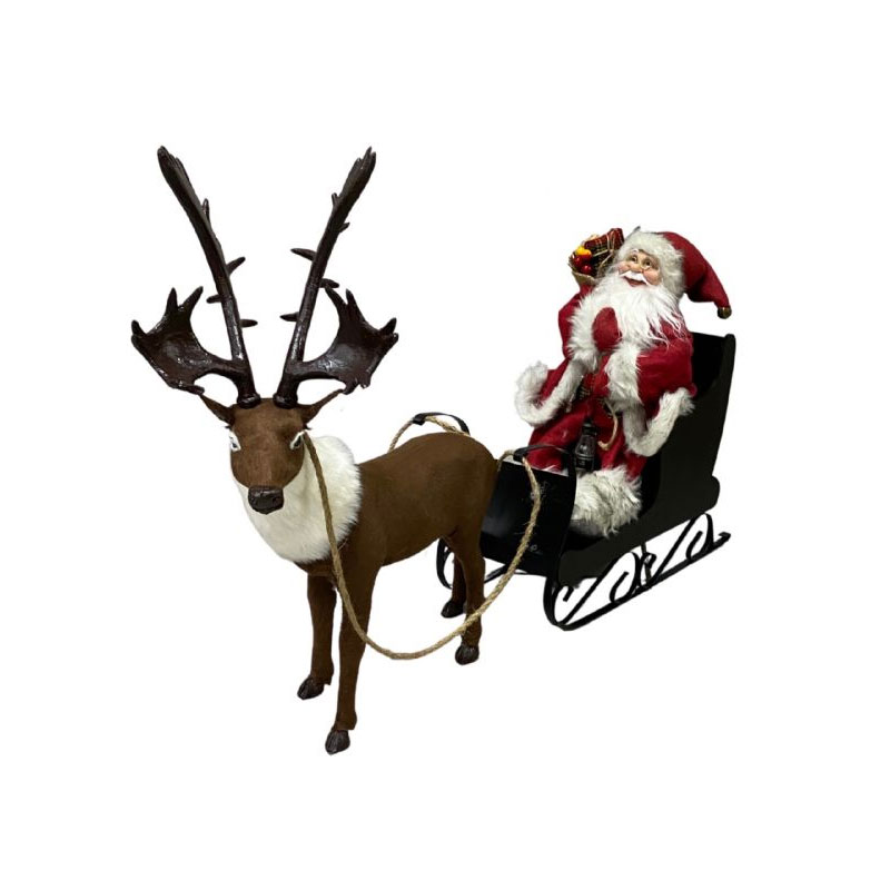 XMA19H Santa on sleigh with reindeer - Image 1