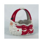 White ceramic Christmas basket