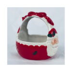 Red ceramic Christmas basket