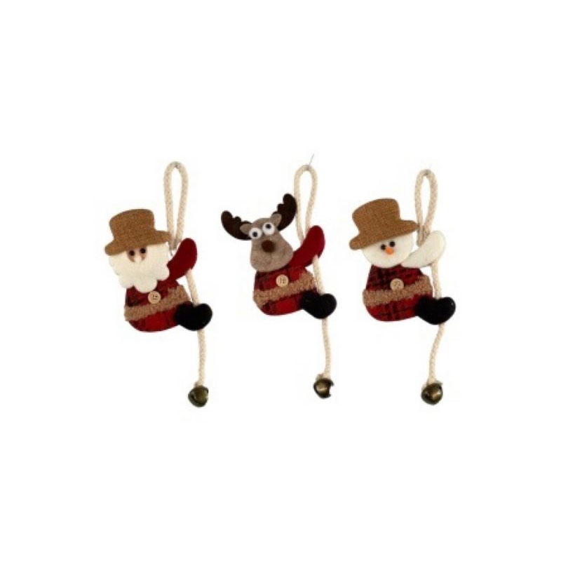 XMA37P-F Hessian hanging figurines on a rope - Image 1