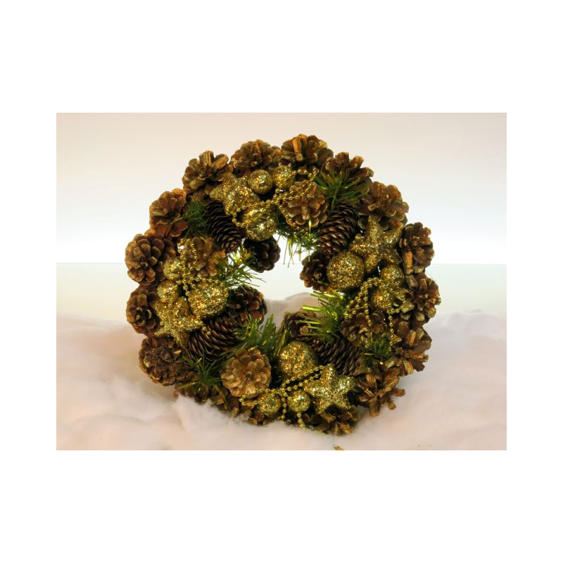 XMA61E Apple Berry Cone And Star Wreath - Image 1