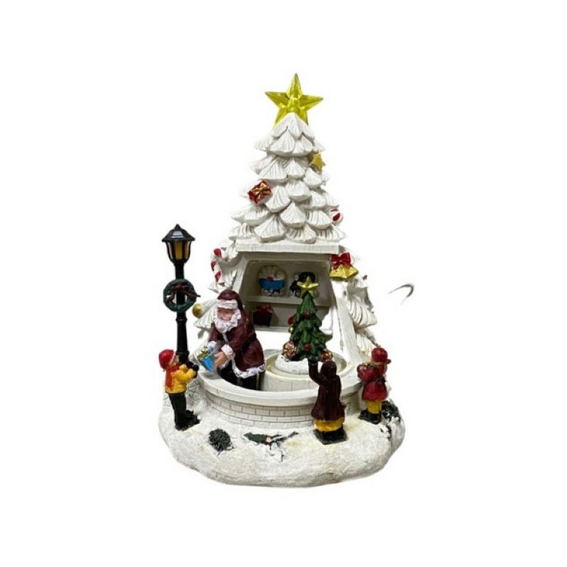 XMA62U White tree with santa inside - Image 1