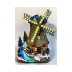 Windmill Christmas Scene with Lights