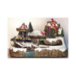 Christmas Carousel Scene With Snow
