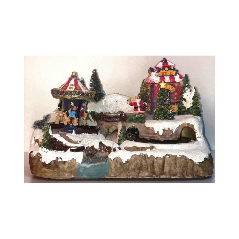 XMA63O Christmas Carousel Scene With Snow - Image 1