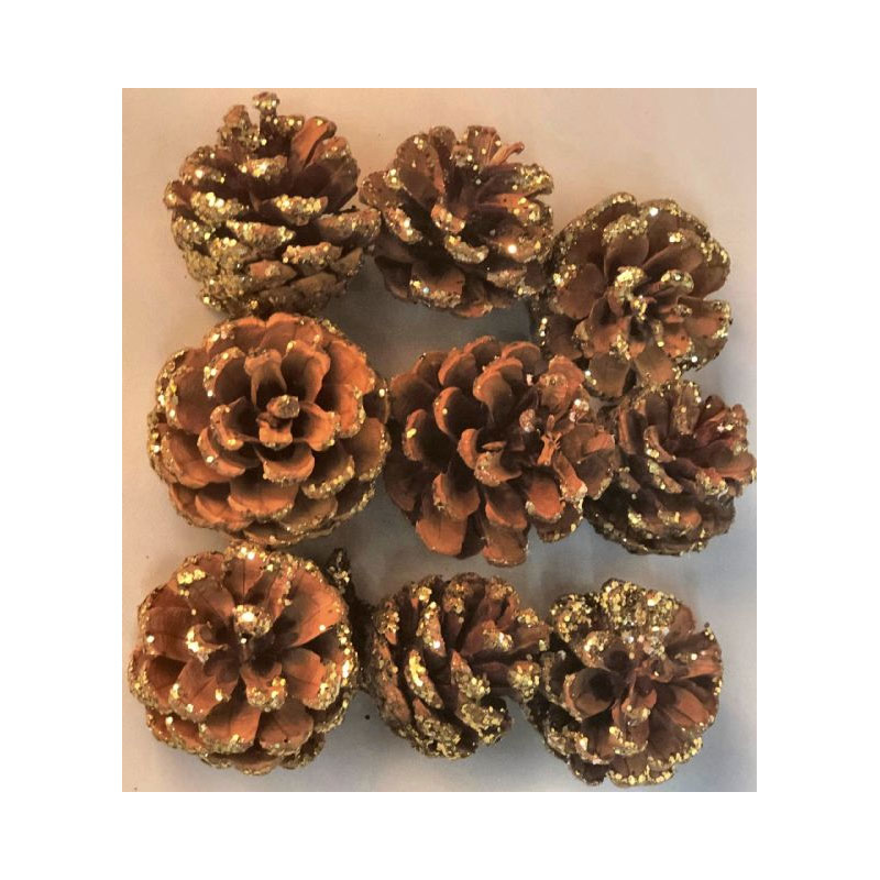 XMA80D-G-01 Glitter Pine Cones - Image 1