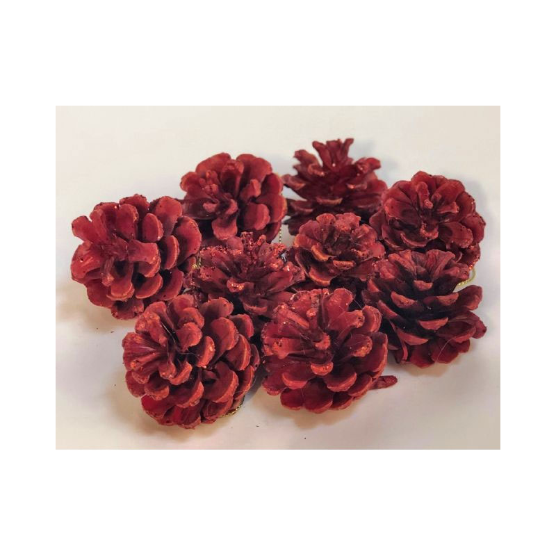 XMA80c Glitter Red Pine Cone - Image 1