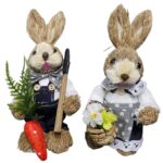 Grass Bunny 2Pc Standing 23cm